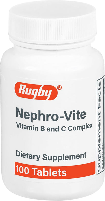 Rugby Nephro-Vite Vitamin B and C Complex Tablets – Dietary Supplement – 100 Tablets