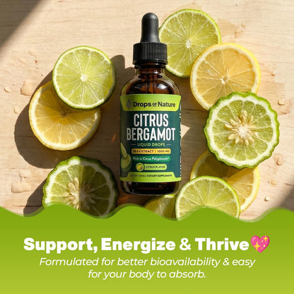 Citrus Bergamot Extract 20:1 – Vegan, Non-GM, Gluten Free Liquid Supplement (Citrus, 60ml)