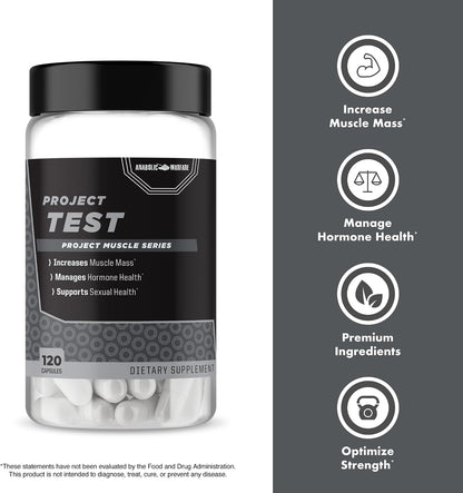 Anabolic Warfare Project Test – Testosterone Support Supplement with Botanicals