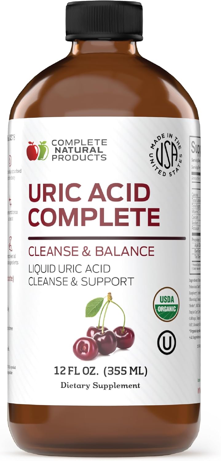 Complete Natural Uric Acid Complete – Liquid Supplement for Uric Acid Cleanse, Kidney Health & Blood Circulation - görsel 1