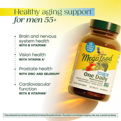MegaFood Men 55+ One Daily Multivitamin – Methylated B12, Vitamin D3, C & Zinc