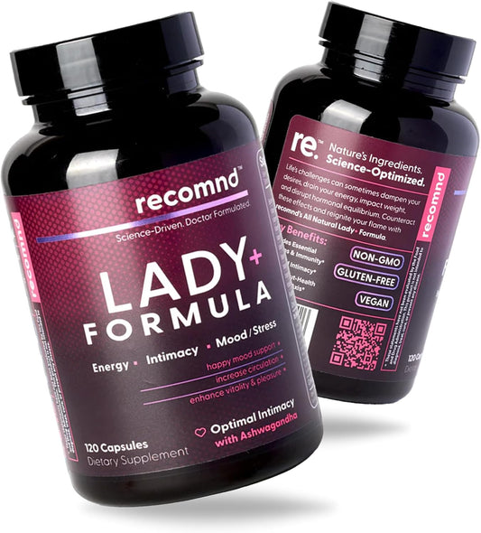 recomnd Nutrition – Lady+ Formula, – Hormone Balance: Adaptogens and herbal extracts work with your body to – Image 1