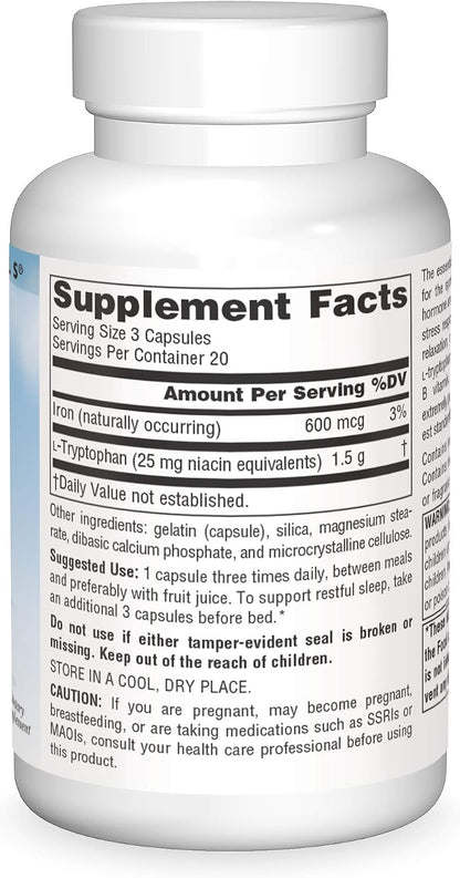 Source Naturals Serene Science L-Tryptophan 500 mg - 60 Capsules