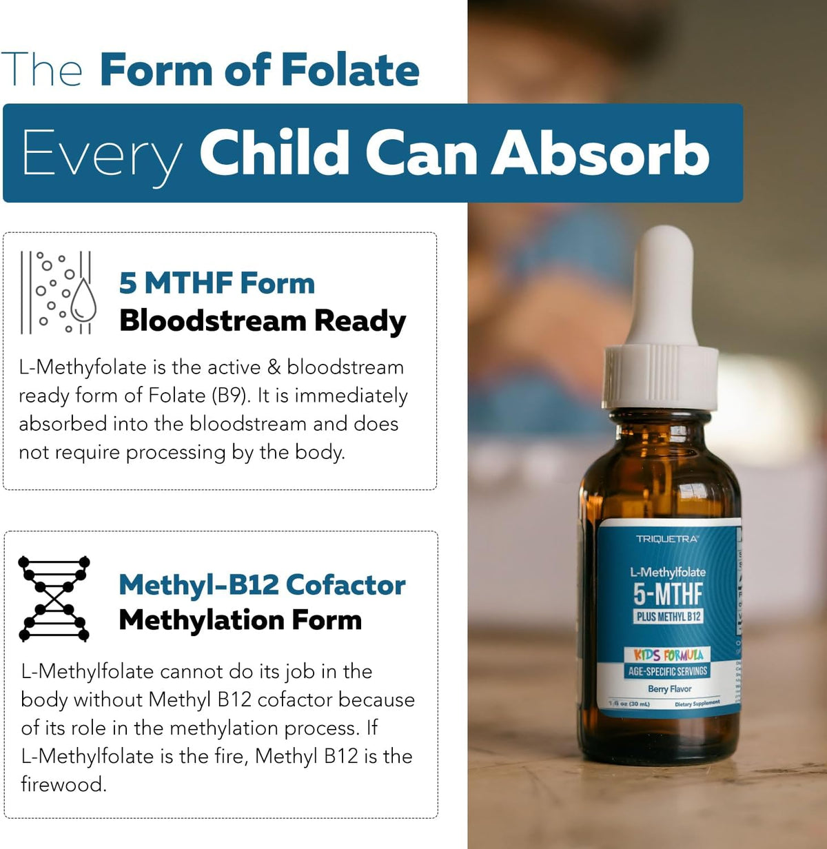 Organic Kids L-Methylfolate + Methyl B12 – Brain development and cognitive function —folate is essential for the – Image 5