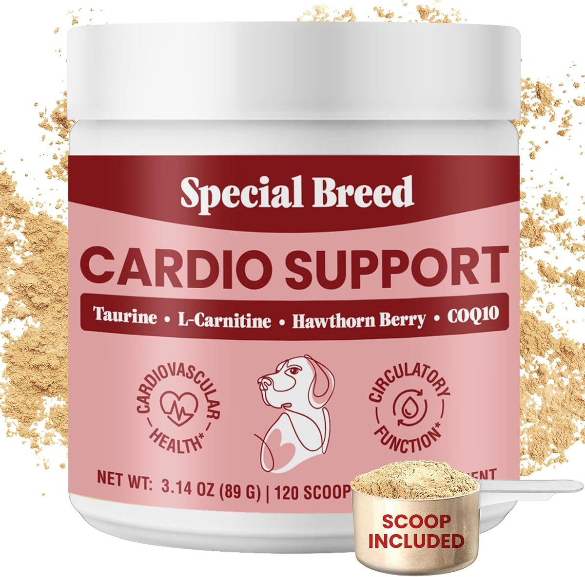 Special Breed Cardio Support for Dogs – – L-Taurine: An amino acid that plays a vital role in heart muscle – Image 1