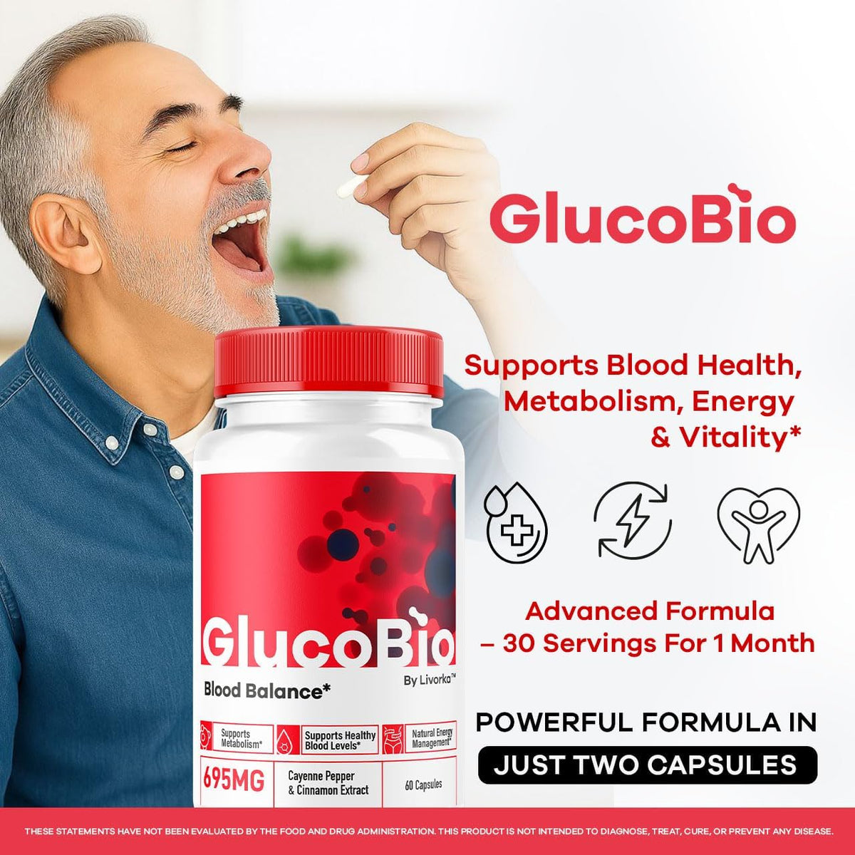(5 Pack) GlucoBio Capsules - Official Gluco Bio Advanced Formula Support Pills - Maximum Strength, Natural Gluco Bio – Image 2
