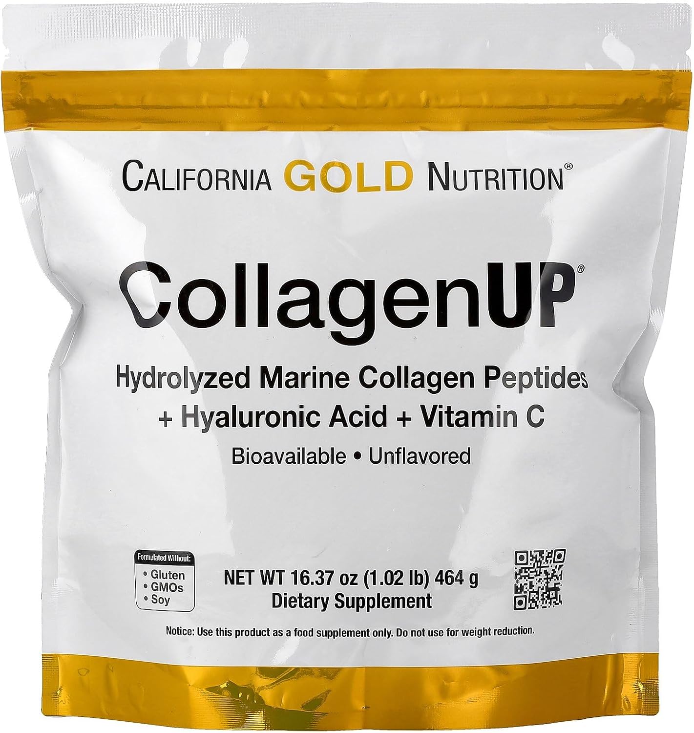 California Gold Nutrition CollagenUP®, Hydrolysed Marine Collagen Peptides with Hyaluronic Acid and Vitamin C, Unflavoured, 206 g - görsel 6