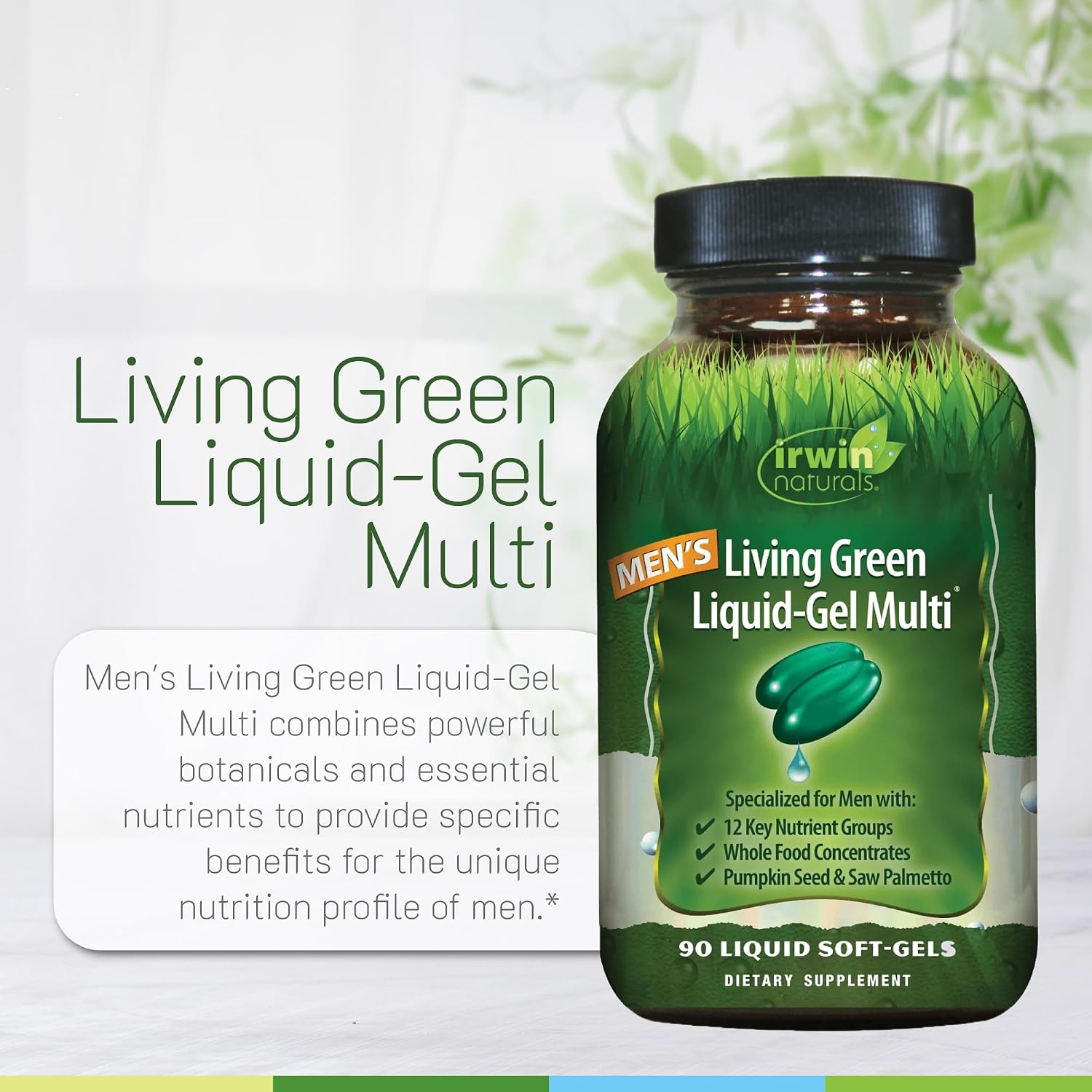 Irwin Naturals Men's Living Green Daily Multivitamin - 120 Soft-Gels - görsel 5