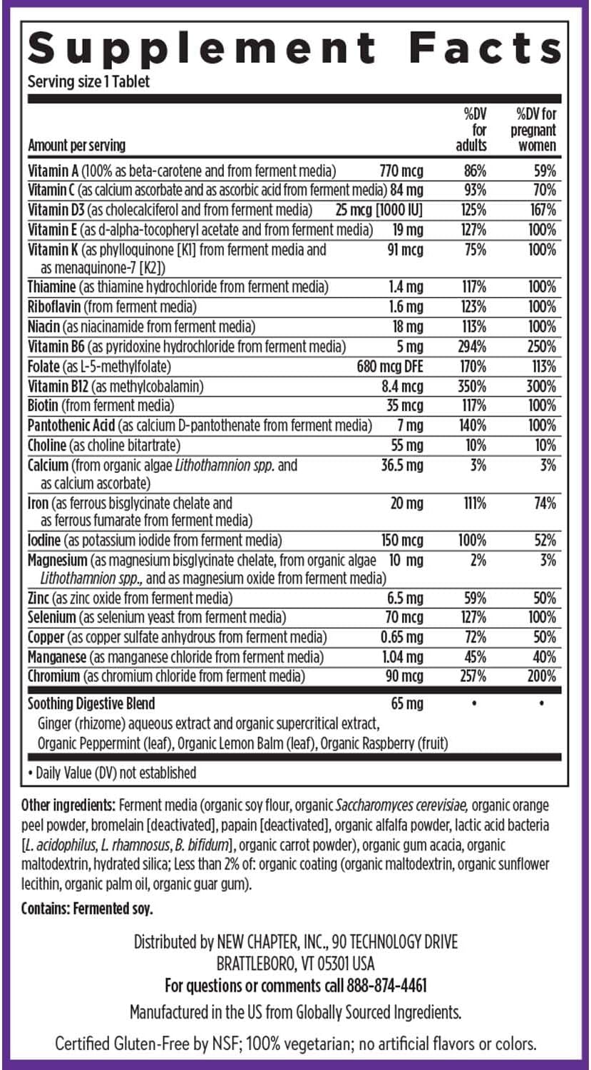 New Chapter Prenatal Vitamins – One Daily Multivitamin for Women 35+ with Methylfolate & Choline, 90 Tablets - görsel 5