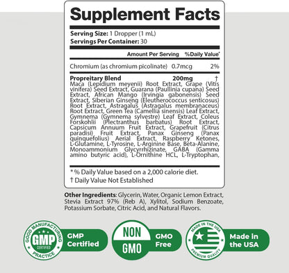GlycoFortin Drops – Plant Extract & Chromium – 30ml, 1 Month Supply