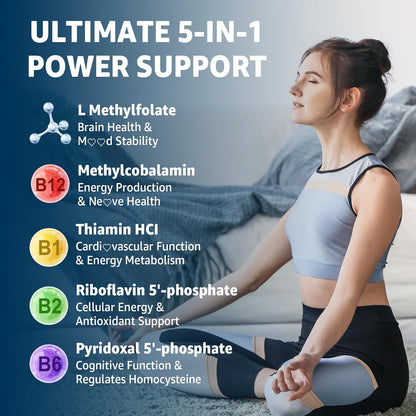 L-MethylFolate 15mg & Methyl B12 Gummies - – Energy Production: B vitamins convert food into cellular energy, – Image 7