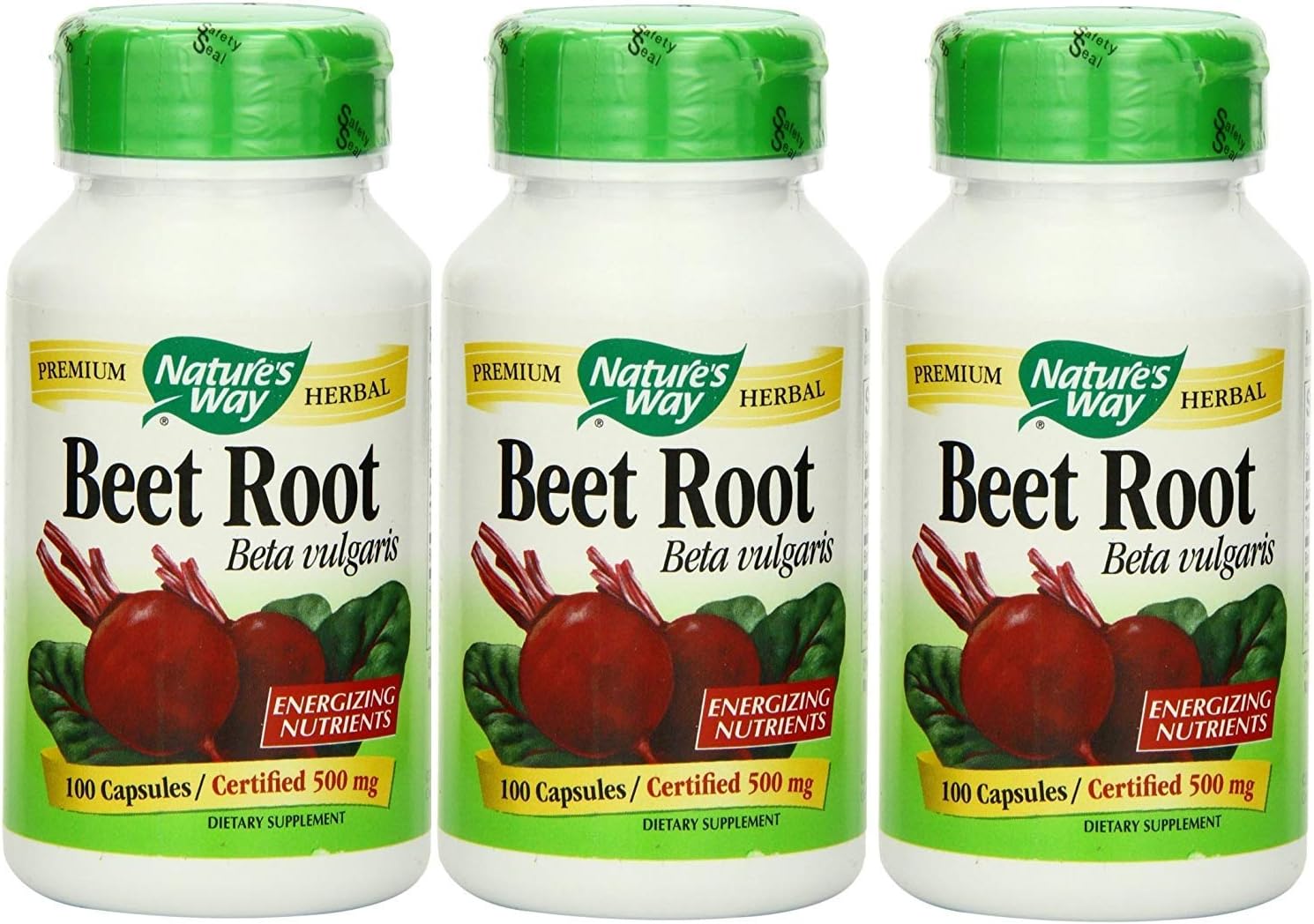 Nature's Way Beet Root 1000 mg per Serving, 100 Vegetarian Capsules, Pack of 3 - görsel 1