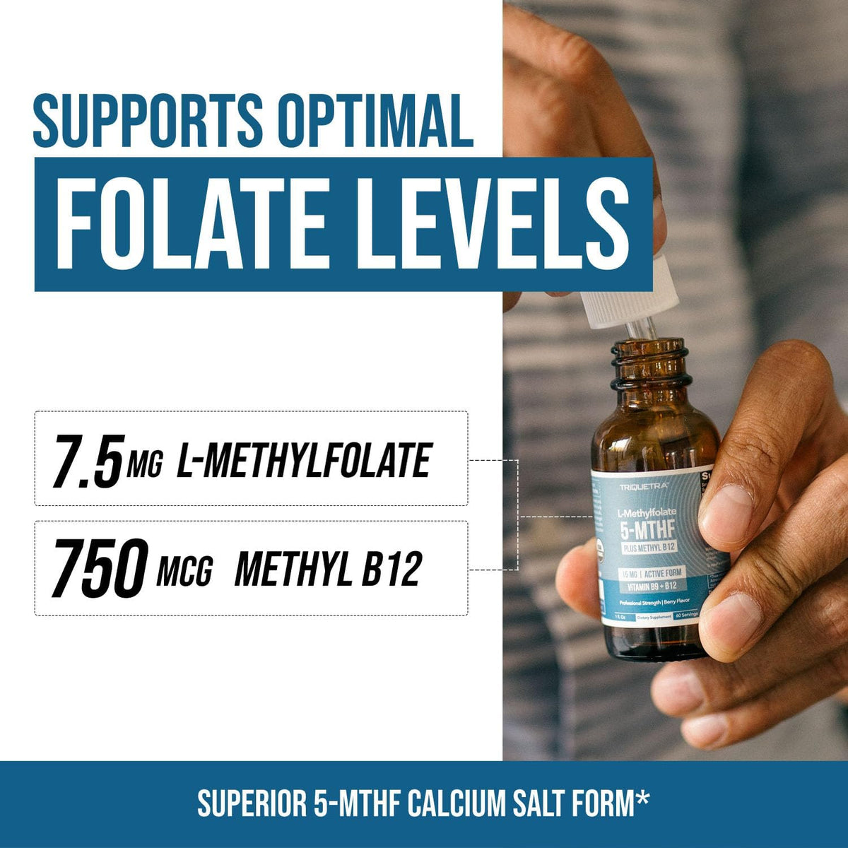 Organic L Methylfolate 7.5 mg Plus Methyl B12 Cofactor - Metabolically Active 5-MTHF Form, Superior Form of Folate - Organic – Image 3