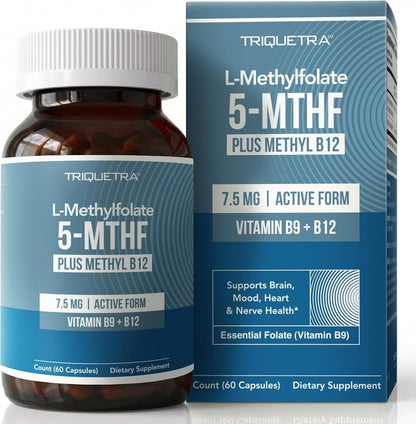 L-Methylfolate 7.5mg with Methyl B12 – Active 5-MTHF for MTHFR Support – Image 1