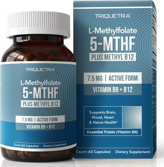 L-Methylfolate 7.5mg with Methyl B12 – Active 5-MTHF for MTHFR Support – Image 1