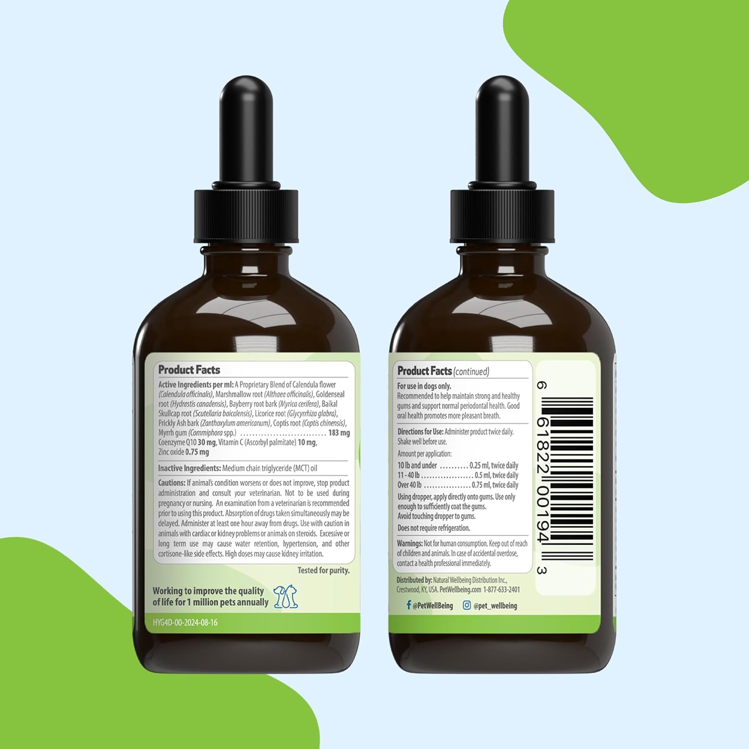 Pet Wellbeing Healthy Gums for Dogs - Topical Herbal Drops for Oral Care, 4 oz (118 mL) - görsel 7