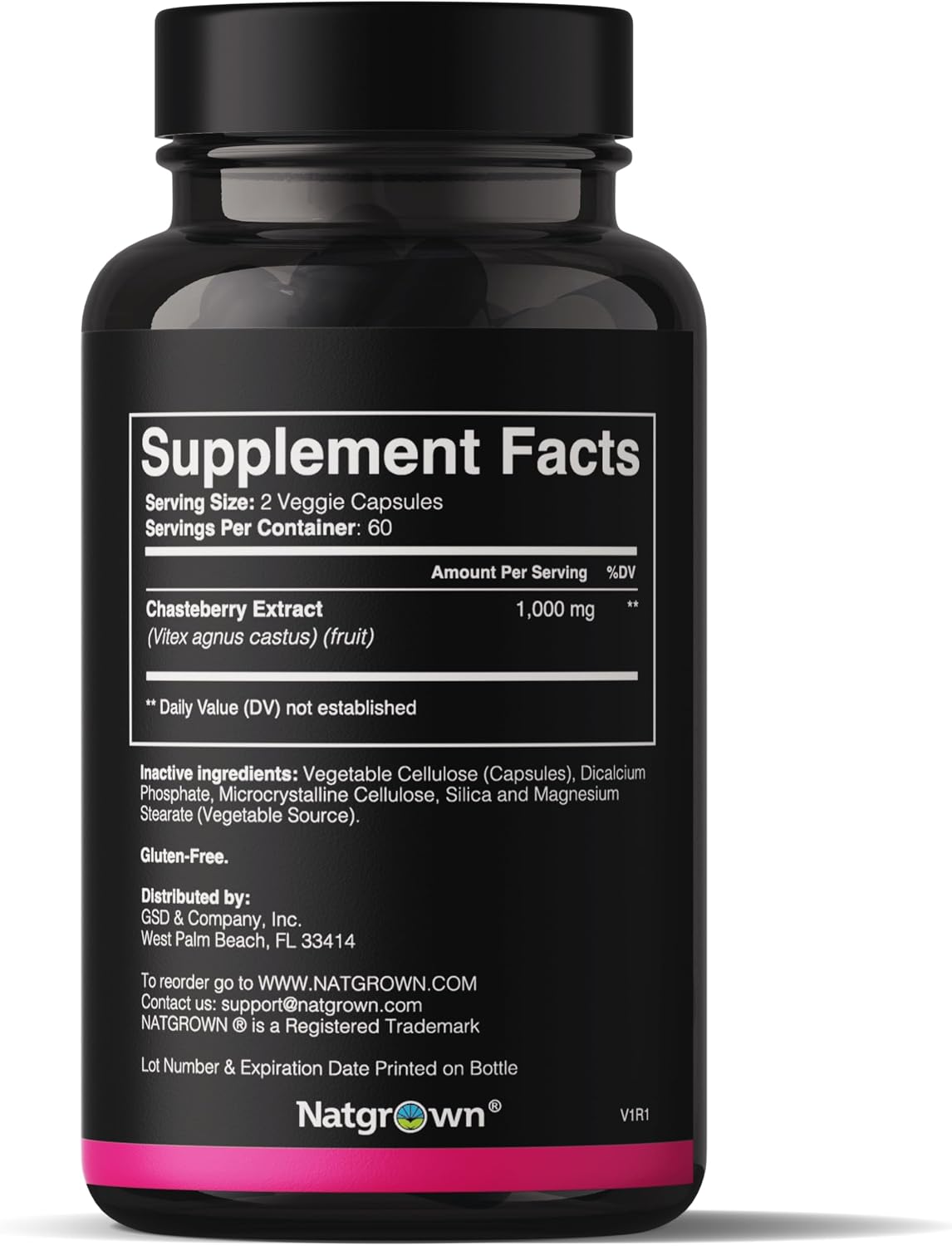 Natgrown Vitex Chasteberry Supplement for Women's 1,000 mg – Supports Hormonal Balance & Reproductive Health – Agnus Castus Chaste Tree Berry Fruit Extract Capsules – 120 Capsules - görsel 2