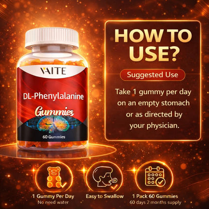DL-Phenylalanine 1000mg Gummies – Dual-Action Amino Acid Support – 60 Chewables – Image 4