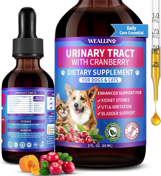 WEALLIN Cat and Dog Natural Urinary Tract – Cranberry Extract: Known for supporting a healthy urinary tract by – Image 1