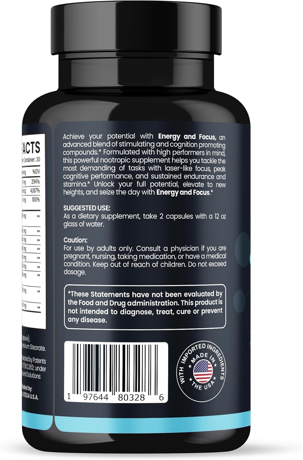 Energy and Focus - Extra Strength 200mg – B Vitamins (B6, B12, Pantothenic Acid): Essential for energy metabolism – Image 8