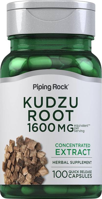 Piping Rock Kudzu Root Capsules | 100 Count | Extract Capsules | Non-GM, Gluten free Supplement