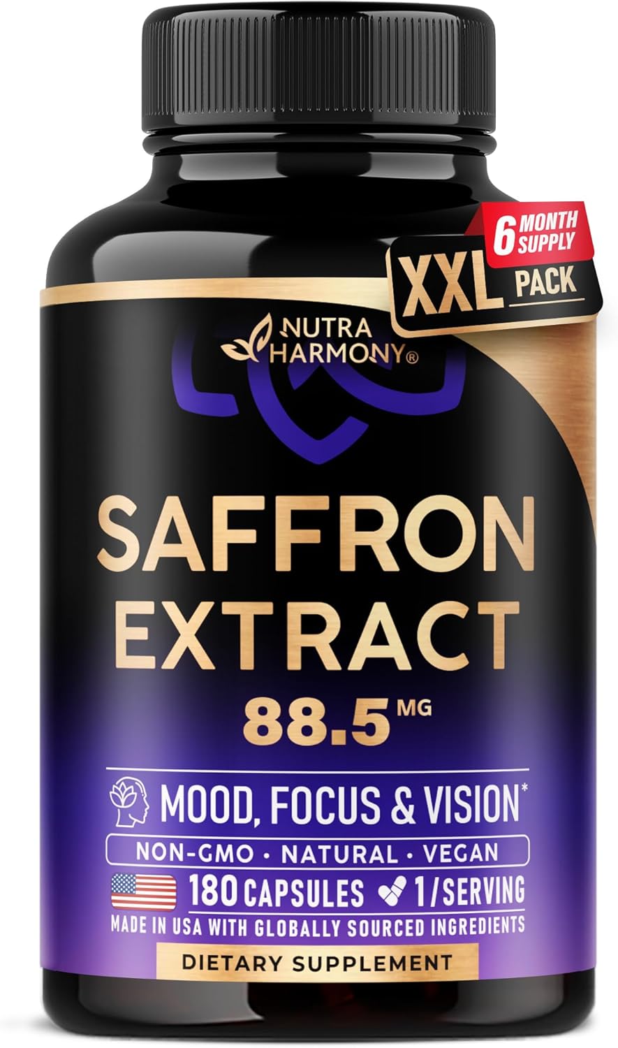 Natural Saffron Supplements – Pure Saffron – Mood & Emotional Balance: Saffron extract is recognised for its – Image 1