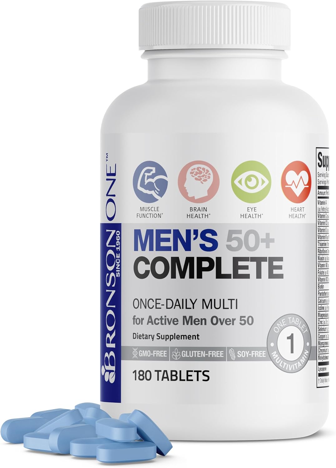 Bronson ONE Daily Men's 50+ Complete Multivitamin Multimineral, 360 Tablets - görsel 9