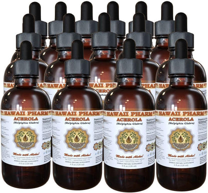 Hawaii Pharm Acerola Liquid Extract – Dried Berry Powder Tincture (15 x 118 mL)