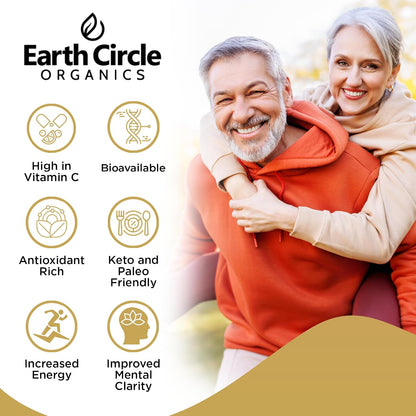 Earth Circle Organics Camu Camu Powder – Organic Raw Berry Powder with Natural Vitamin C & Antioxidants – Vegan, Kosher, Non-GM Superfood – 85g (Pack of 3)