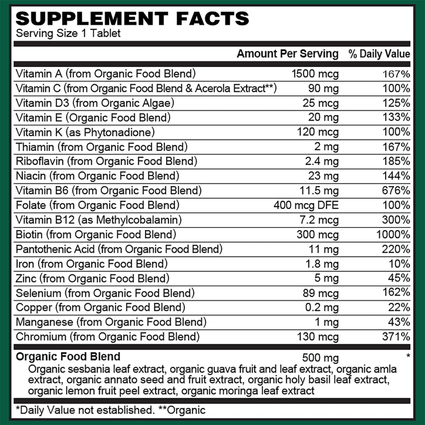PlantFusion Organic Multivitamin for Men – Once Daily Wholefood Blend – Vegan, Non-GM, Gluten & Dairy-free – 30 Tablets - görsel 6