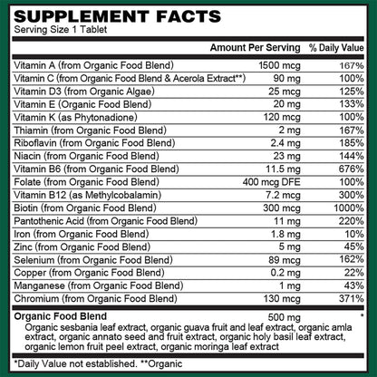 PlantFusion Organic Multivitamin for Men – Once Daily Wholefood Blend – Vegan, Non-GM, Gluten & Dairy-free – 30 Tablets