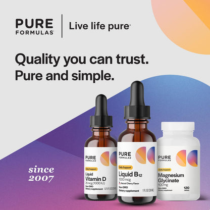 PureFormulas Liquid B12 1000 mcg – Natural Cherry Flavour Sublingual Drops, 30 mL – Image 6