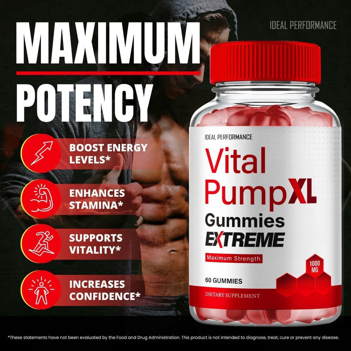 Vital PumpXL Gummies for Men - Maximum Strength Performance, All Natural Support (2 Pack) – Image 4