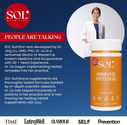 Immune Defence Supplement: Clears Allergens, Builds Strong Immune System, 15X More Powerful, Astragalus, Gotu Kola, Andrographis, 60 Easy to swallow Capsules, SOL Nutrition
