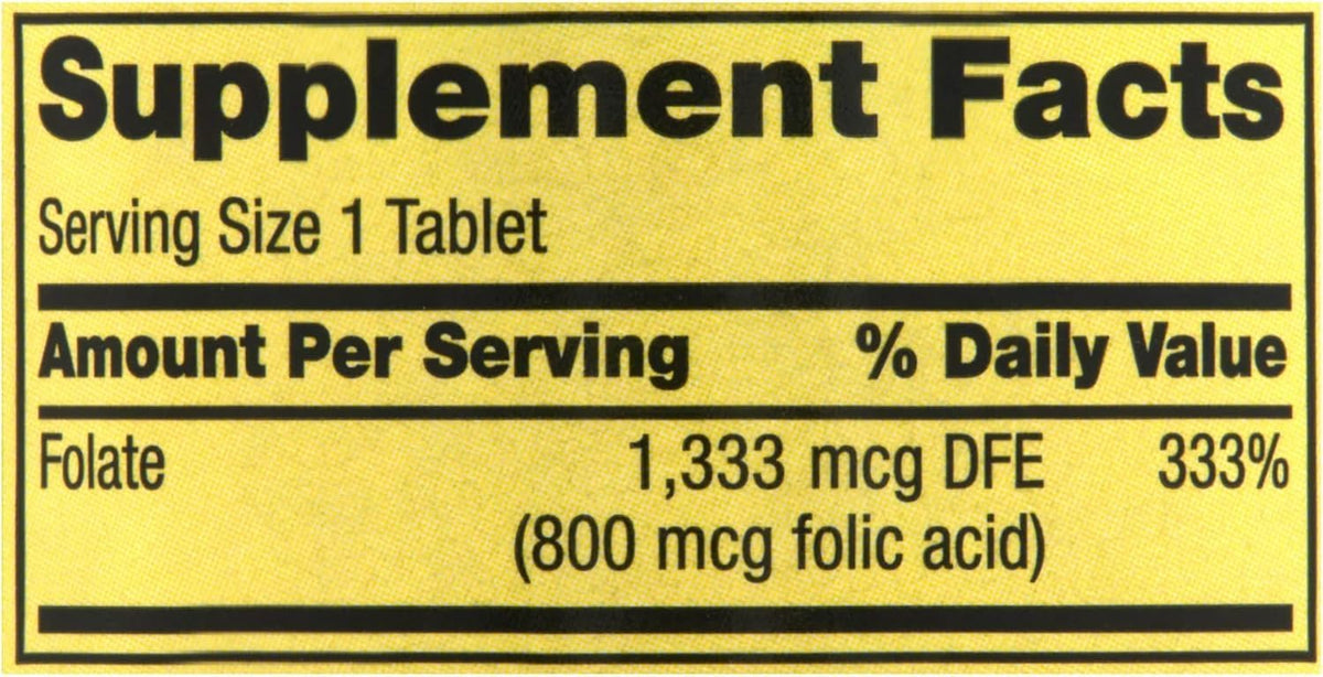 Spring Valley Folate Supplement, 1,333 mcg – Immune support: White blood cells rely on folate for production and – Image 2