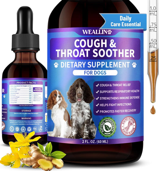 WEALLIN Dog Cough Support for Dogs – Natural – Mullein Leaf – Traditionally used to support lung health and ease – Image 1