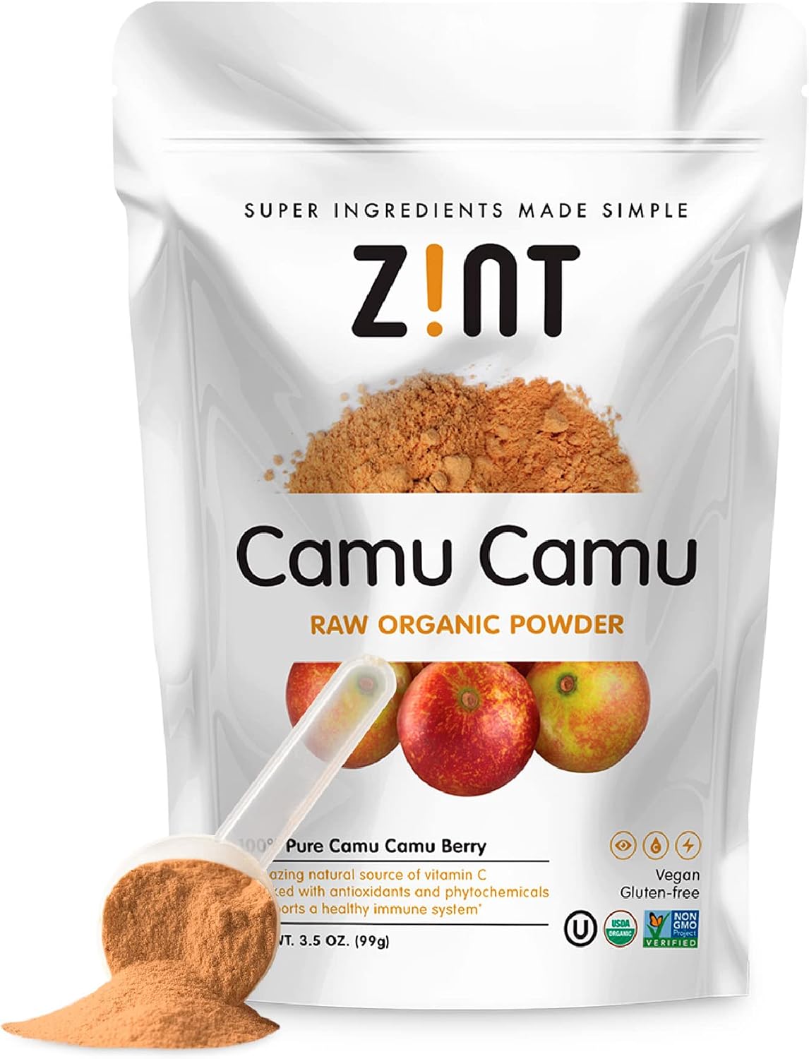 Camu Camu Powder, Natural Vitamin C by Zint: Raw Organic Antioxidant Superfood - Immune Support & Anti-Ageing - Non-GM, Super Vitamin C Berry (100 g) - görsel 1