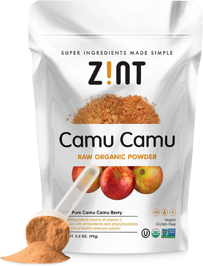 Camu Camu Powder, Natural Vitamin C by Zint: Raw Organic Antioxidant Superfood - Immune Support & Anti-Ageing - Non-GM, Super Vitamin C Berry (100 g)
