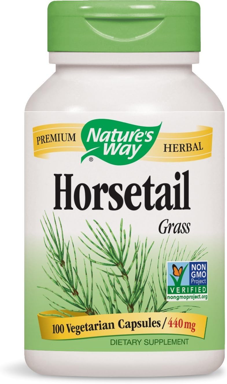Nature's Way Horsetail Grass 400 mg - 100 Vegetarian Capsules (Pack of 4) - görsel 1