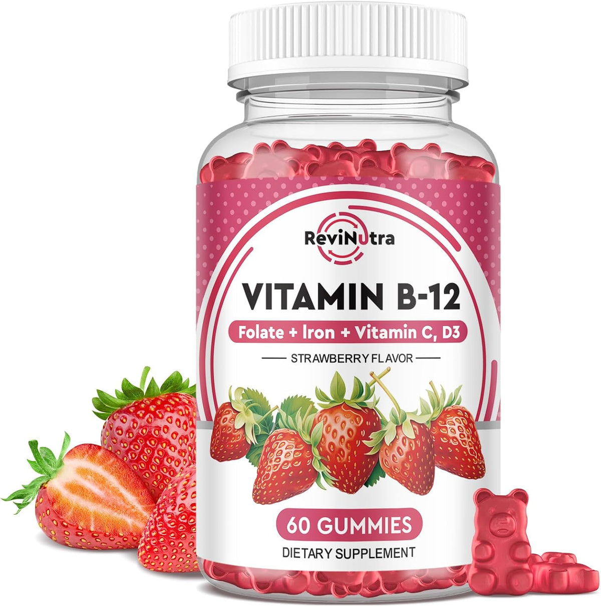 ReviNutra Vitamin B12 Gummies - 5000 mcg – Plus iron, vitamin C, vitamin D3, and folate – Image 8