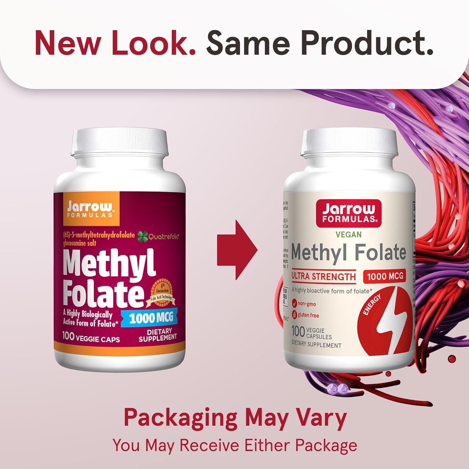 Jarrow Formulas Methyl Folate Veg Caps 1000 mcg 100 Count - görsel 2