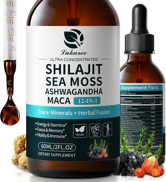 Shilajit Liquid Drops, 12-in-1 Complex - Sea – Shilajit (30:1 Extract): Rich in fulvic acid and over 85 trace – Image 1