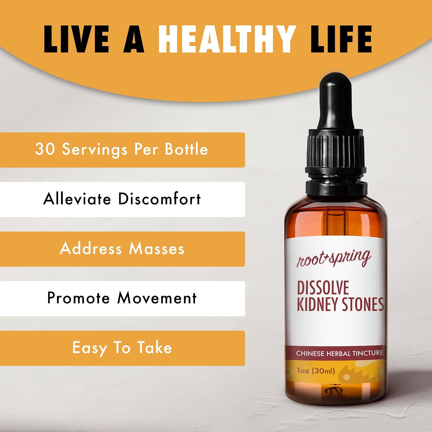 root + spring Dissolve Kidney Stones Liquid Extract – Shi Lin Herbal Tincture, 30 mL (Pack of 4) - görsel 4