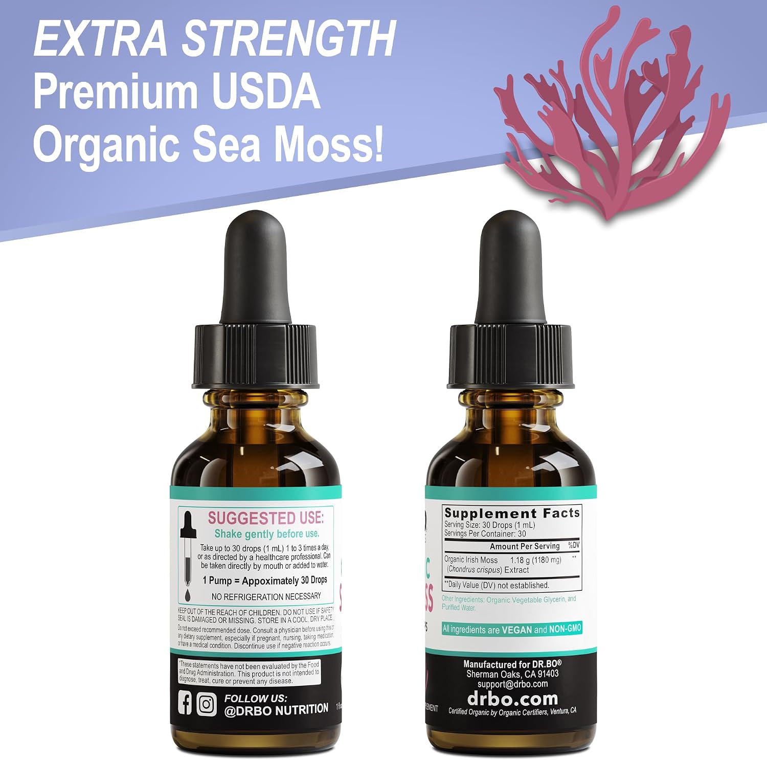 Irish Sea Moss Liquid Drops – Organic, Vegan, Non-GM, Extra Strength - görsel 9