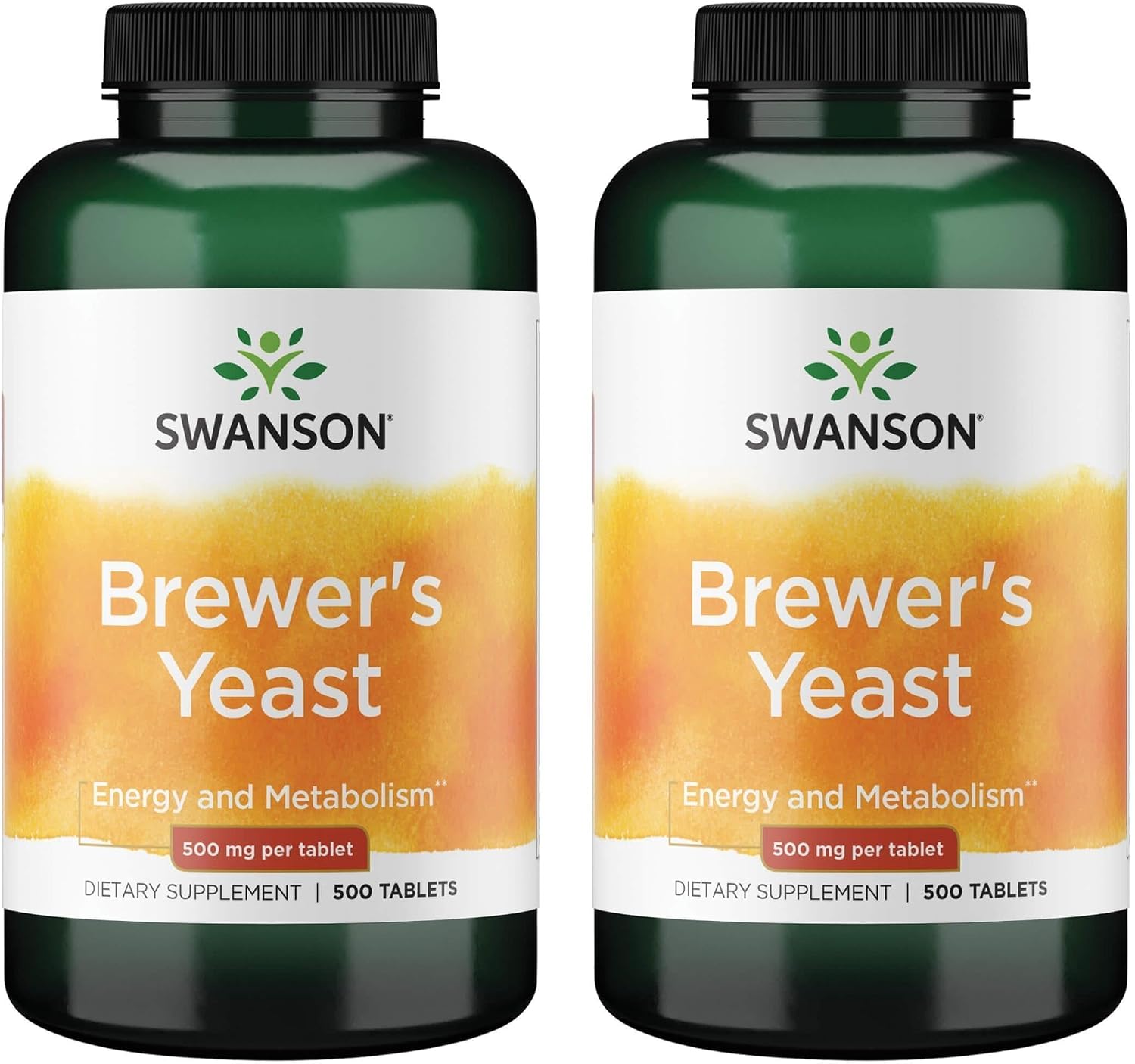Swanson Brewer's Yeast - B Complex Vitamin Formula (500mg, 500 Tablets) (2 Pack) - görsel 1