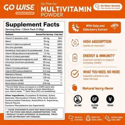 Go Wise Multivitamin Powder for Women's and – Skin and Hair: Biotin contributes to healthy skin and hair.* – Image 5