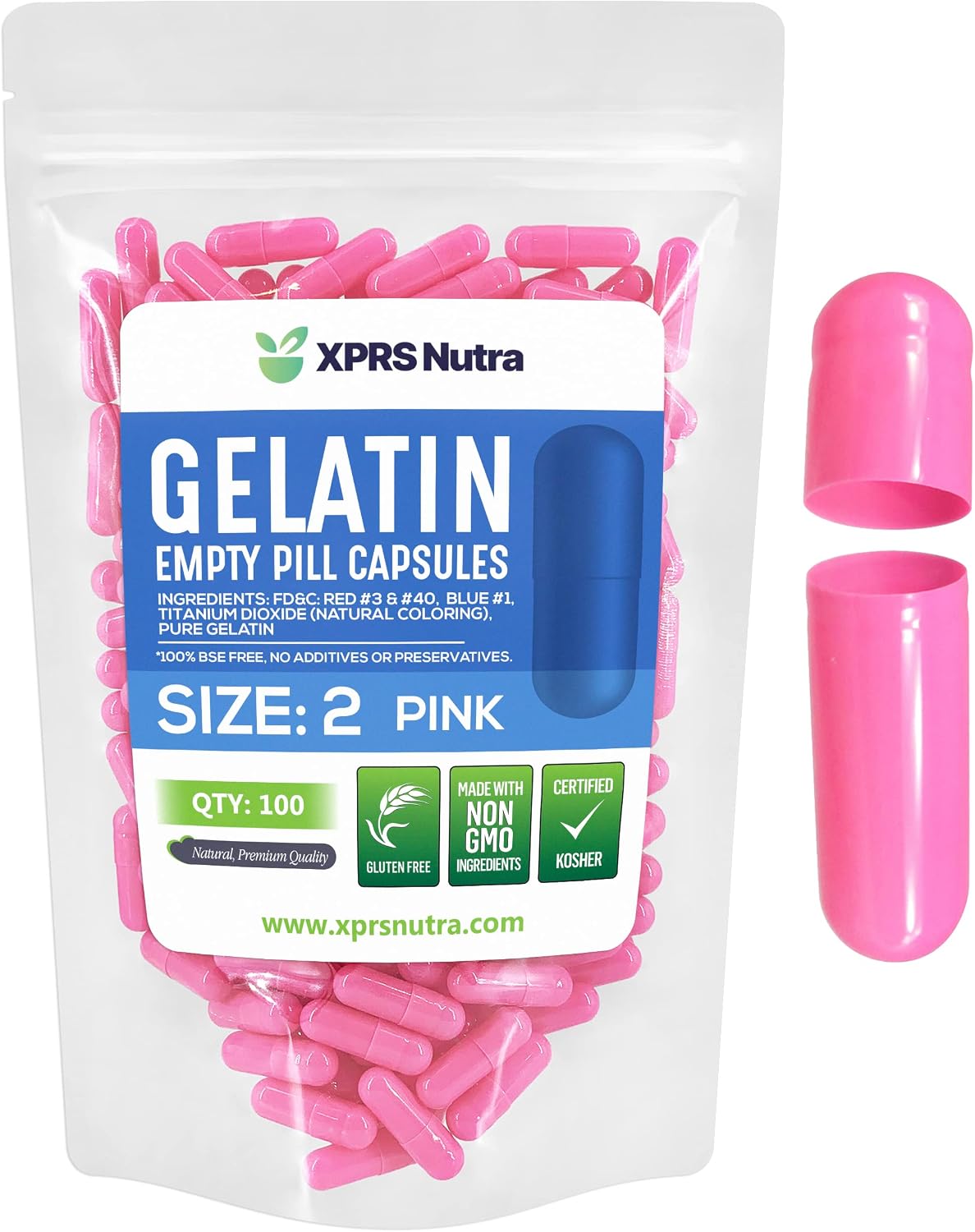 XPRS Nutra Size 2 Empty Gelatine Capsules (500 Count) - DIY Capsule Filling - görsel 8