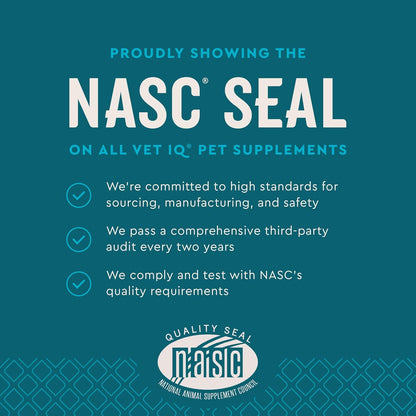 VetIQ Skin and Coat Supplement for Dogs, Helps Maintain Healthy Skin and Shiny Coat, Hickory Smoke Flavour Dog Chew, Made in the USA, 60 Count