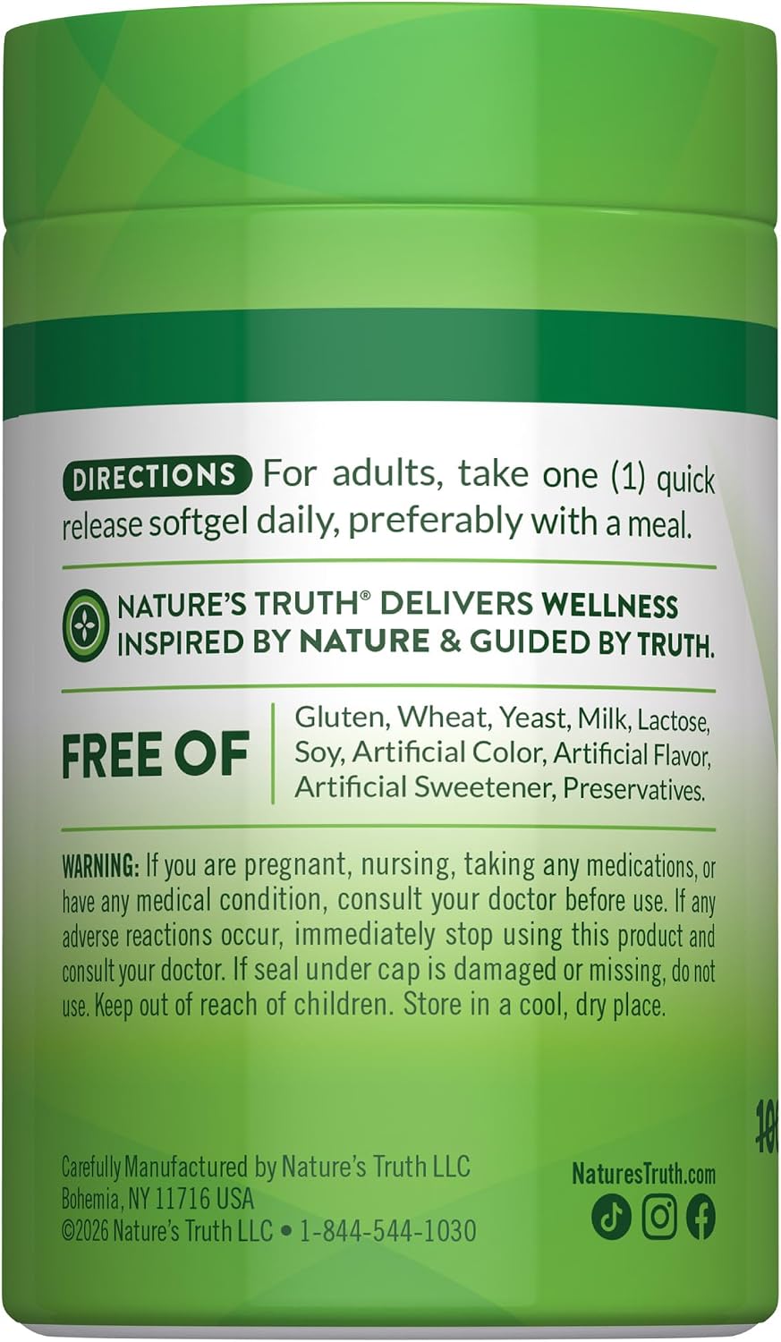 Nature's Truth Vitamin D3 2000 IU Softgels for Adults - görsel 7