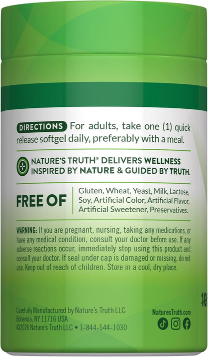 Nature's Truth Vitamin D3 2000 IU Softgels for Adults